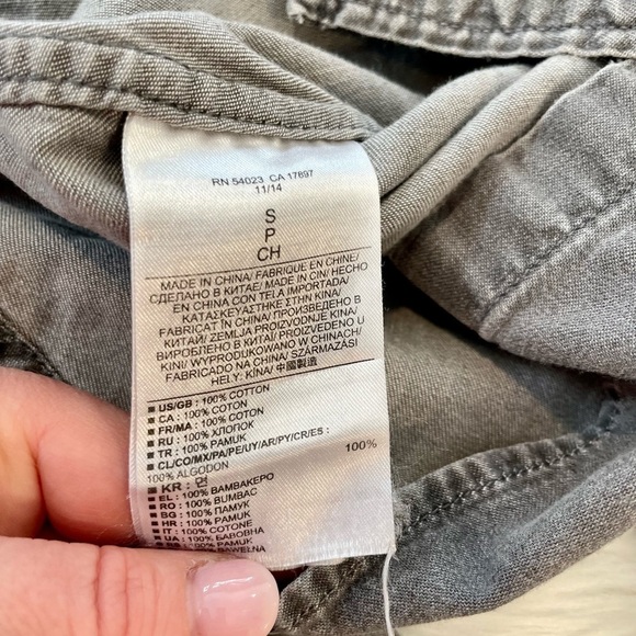 Banana Republic Grey Denim Shirt - size small - Picture 6 of 9